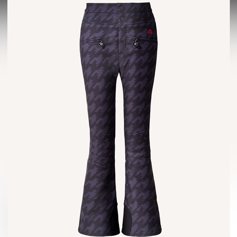 Perfect Moment Houndstooth High Waist Aurora Flare Ski Pant Black - Picture 4 of 5